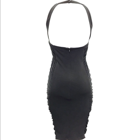 Calvin K black cocktail / Club dress / Ruched - Picture 3 of 4