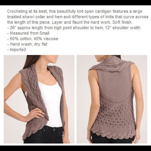 🆕 FOREVER 21 Cabled Shawl Cardigan Vest Shrug