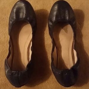 Navy Blue textured flats