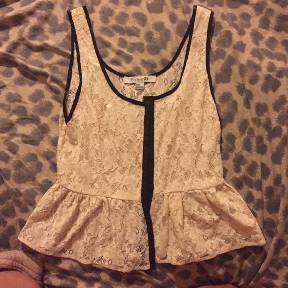 Lace peplum tank