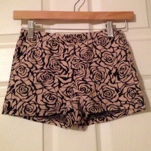 Cute floral tan and black tight shorts