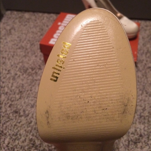 Gold Satin "Unlisted" Pumps - Picture 3 of 3