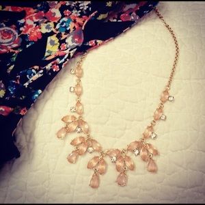 Camille Coral Necklace. Light pink stones in gold