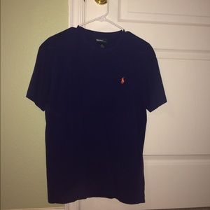 Red and bright navy polo t shirts