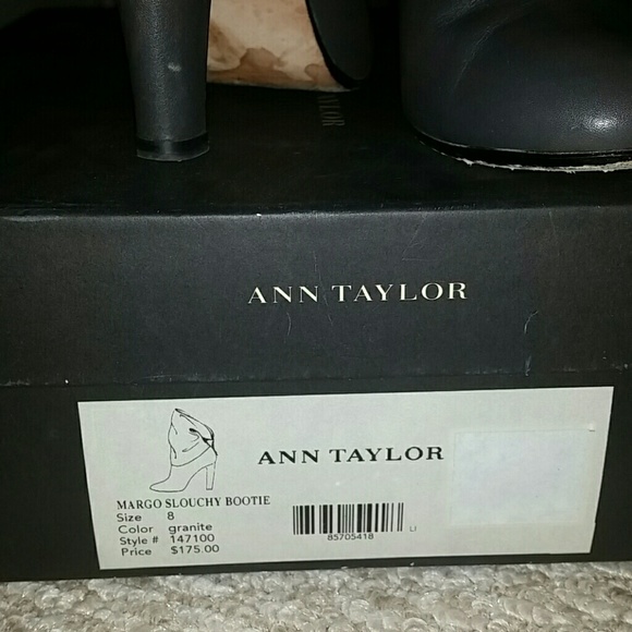 Ann Taylor grey slouchy leather suede bootie