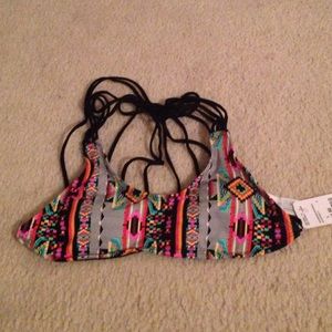 Super Cute Multicolor Tribal Print Swimsuit Top