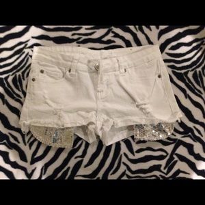 White Denim Shorts