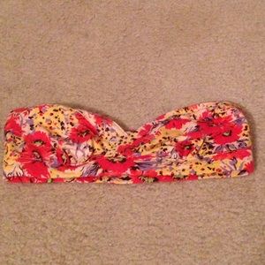 Coral and Yellow Floral Bandeau