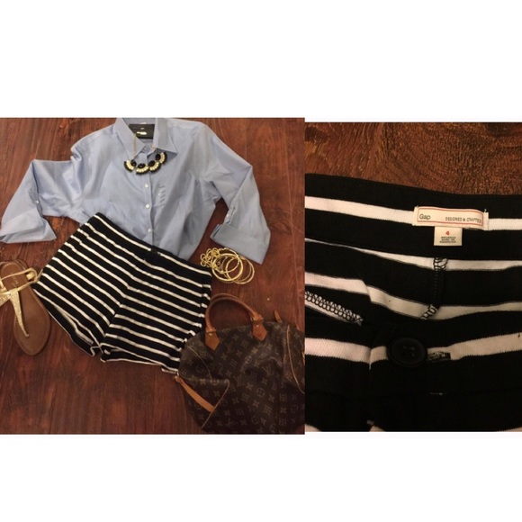 Black and white stripe shorts