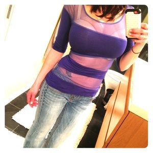 Purple mesh G by Guess top