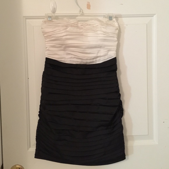 White and black dress