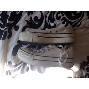 White and black platform converse