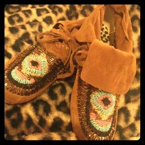 Beaded moccasins NWOT
