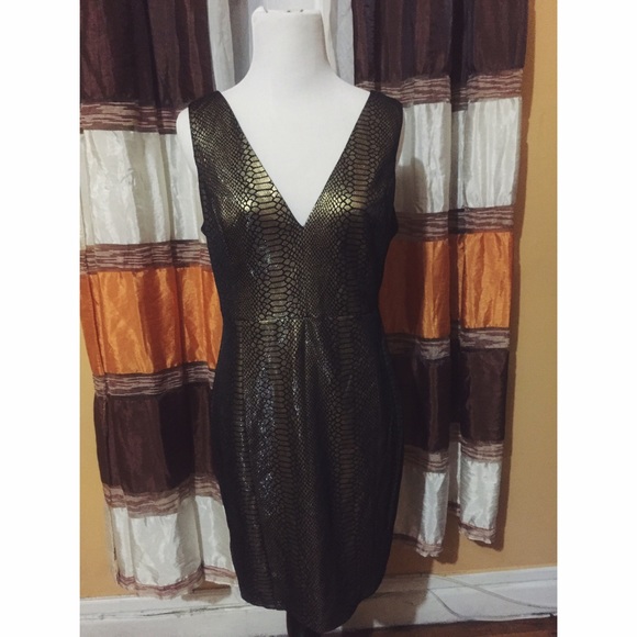 Snake print gold dress