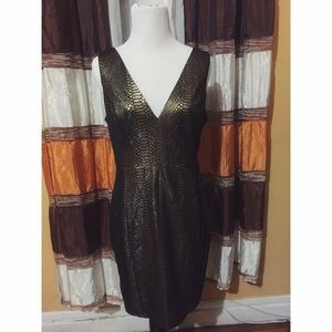Snake print gold dress