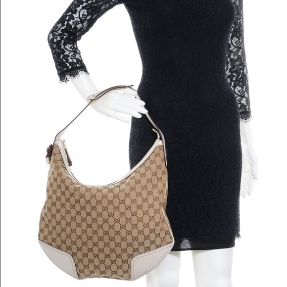 100% AUTHENTIC GUCCI "PRINCY"HOBO Monogram Handbag - Picture 3 of 4