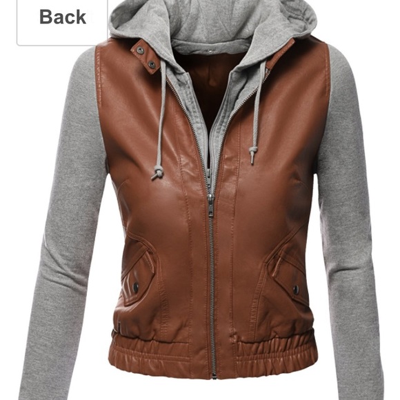 Leather/sweat shirt