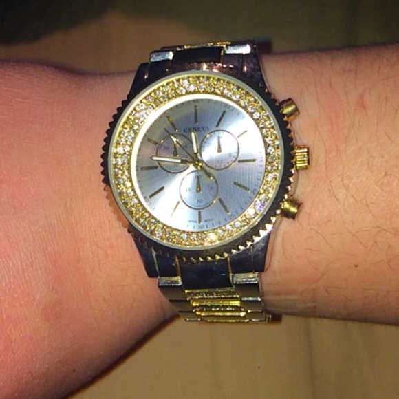 "Geneva" Silver & Gold Watch