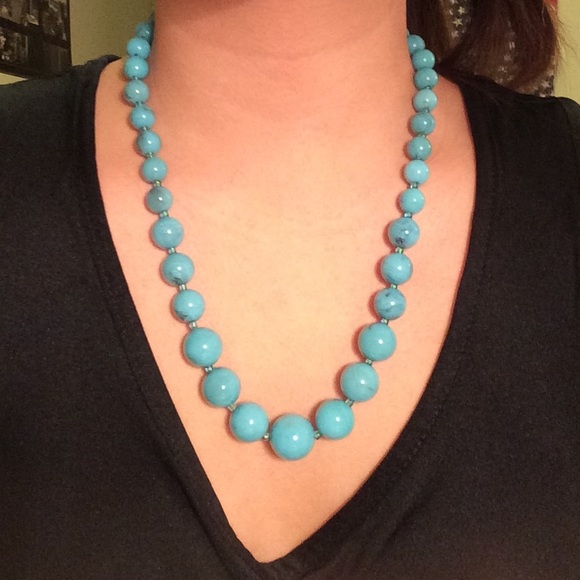 Blue beaded necklace