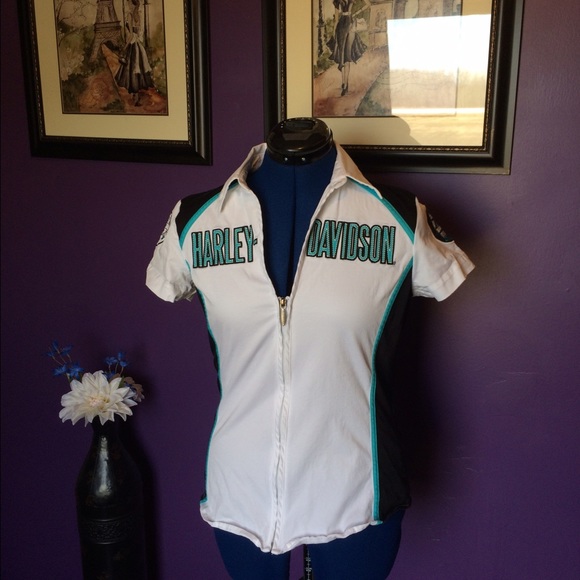 Three Harley Davidson zippered Garage Shirts