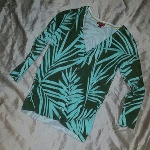 Nwot Merona Cardigan green wild palm leaves
