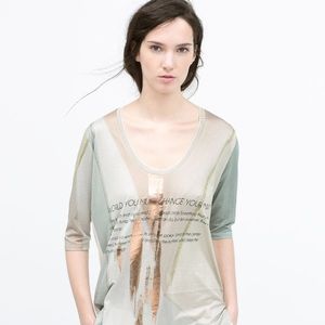 Zara Slogan T-shirt