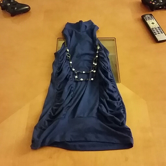 Blue Rouched Top