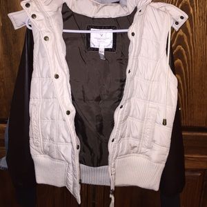 Winter jacket brown and light beige color