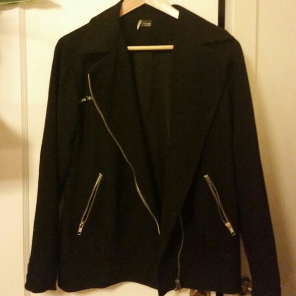 Sparkle and fade black moto jacket