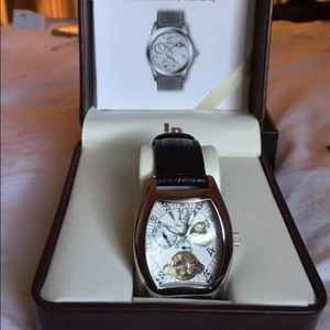 LUCIEN PICCARD Automatic Mens watch black leather