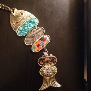 Art Deco fish necklace