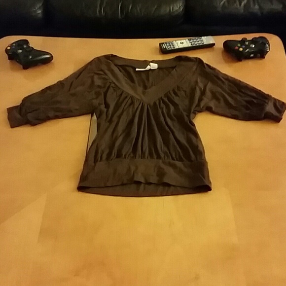 Rouched Brown Top
