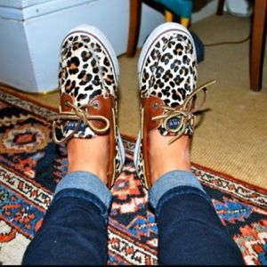 Leopard and leather Sperrys!