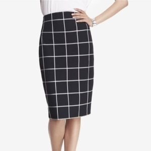 Express High Waist Black and White Pencil Skirt