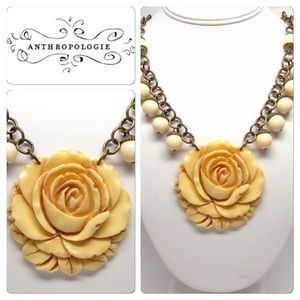 NEW Bone Rose Beaded Necklace