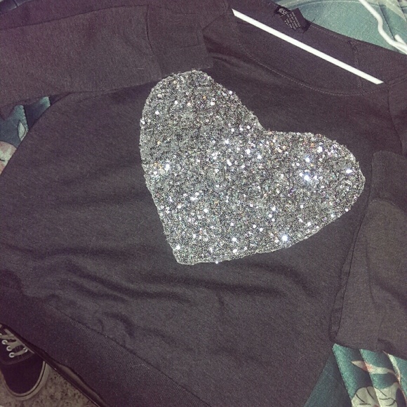 GRAY AND SEQUIN SWEATER