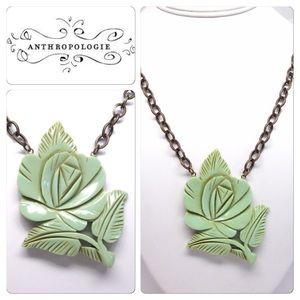 NEW Anthro Mint Green Flower Necklace