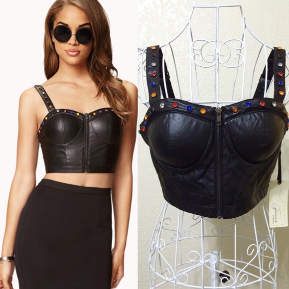 zipper bustier top
