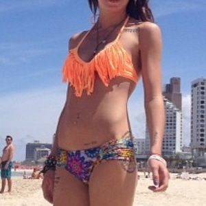 Orange Fringe Bathing Suit Top