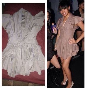 Brown ruffle dress from a boutique store