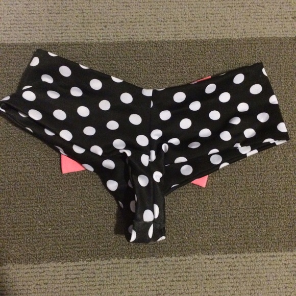 🚫SOLD🚫 Lolli Bikini Bottom Polka Dot/Pink Bow - Picture 2 of 3