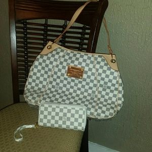 Inspired handbag and wristlet bundle