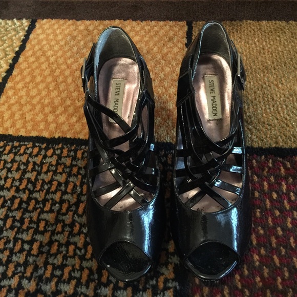 Steve Madden Patent Black Heels