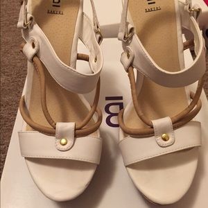 White platform sandals
