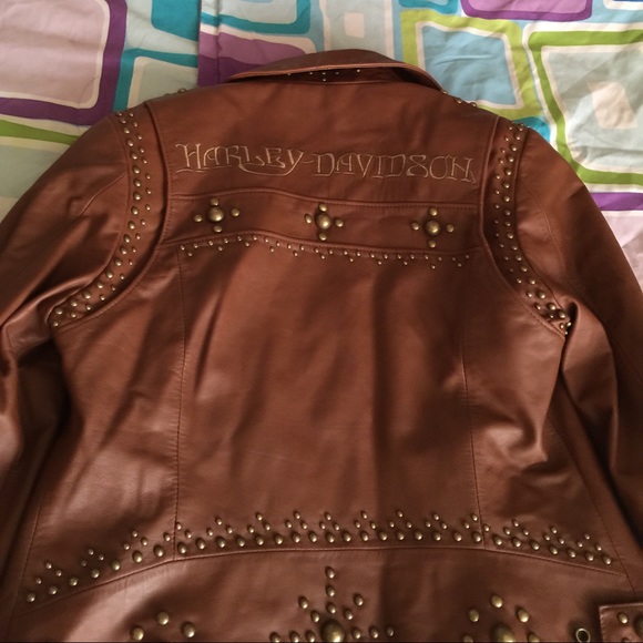 Harley Davidson brown leather jacket