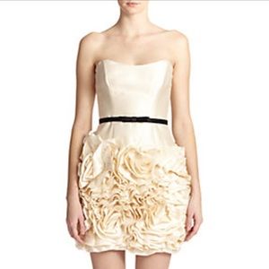 Milly Ivory Floral Detailed Cocktail Dress