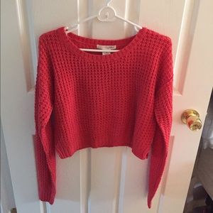 Coral Crop Sweater
