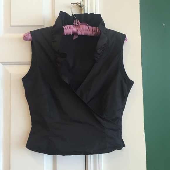 Black sleeveless Wrap blouse