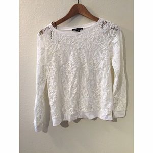 White long sleeve Floral Lace from Forever 21