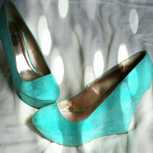 Charlotte Russe Teal/Turquoise Wedge